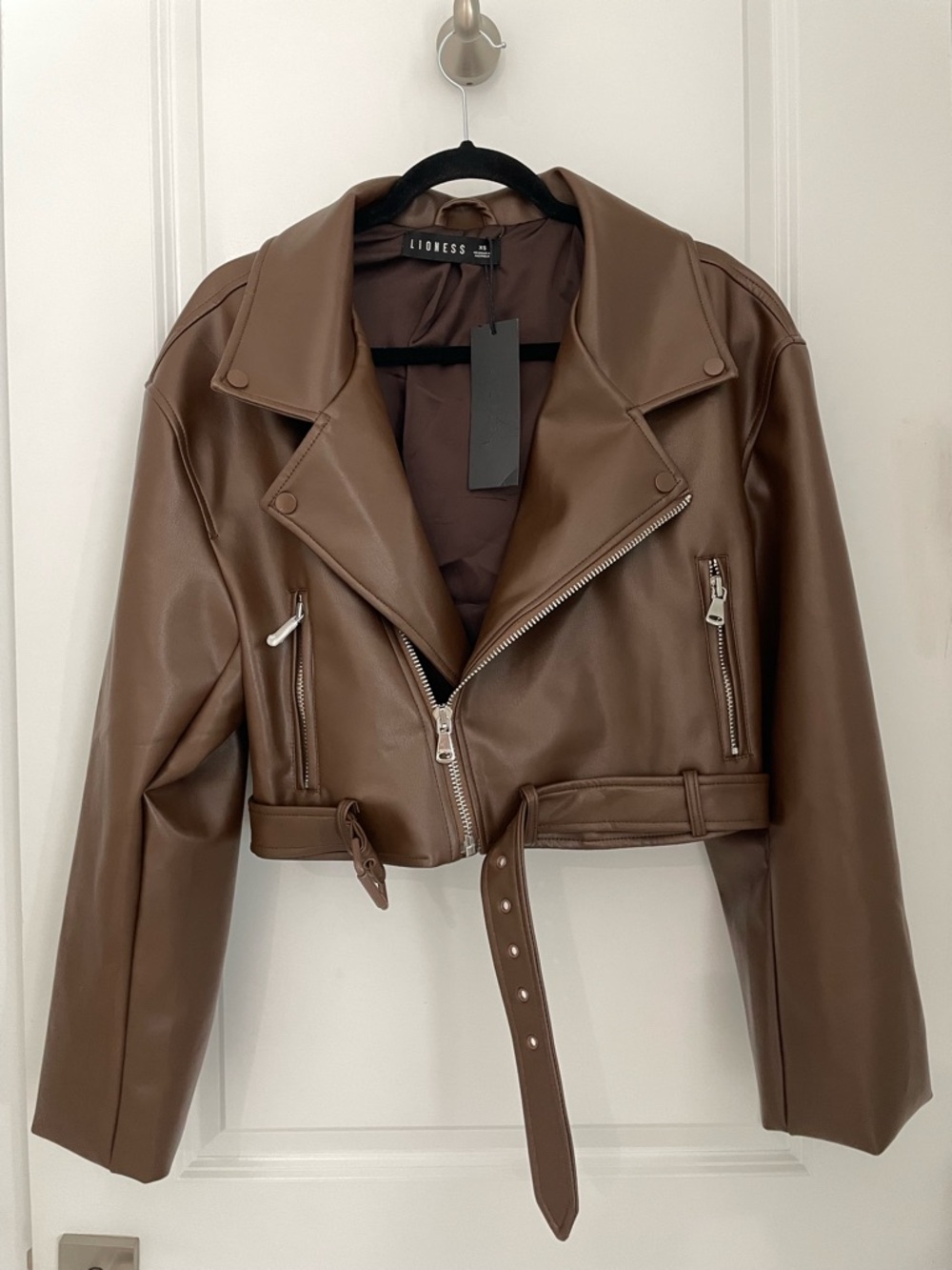 NEW Princess Polly Lioness Staten Island Faux Leather Jacket Biker Motorcycle - Picture 3 of 11